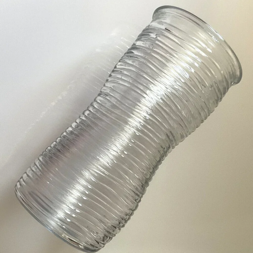 GLASS CONCAVED WAVY RIBBED VASE DIY